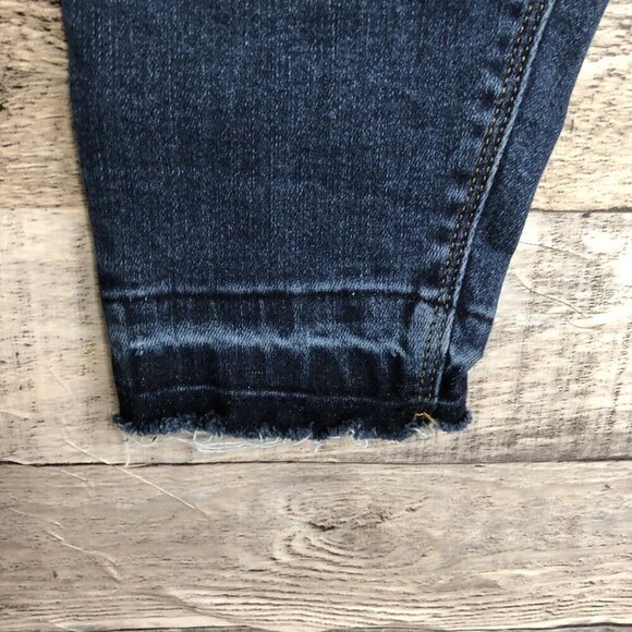 SPANX Distressed Ankle Skinny Jeans, Sz M, Medium Wash, Raw Hem, Stretch Pull on - Picture 6 of 11